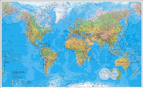 Karta Världen rullad i tub 137x85cm, endast 254 kr