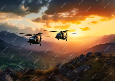 helicopter flight over mountain