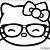 hello kitty with glasses coloring pages