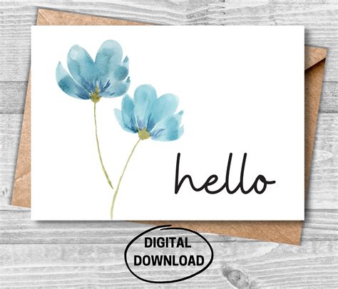 Hello Greeting Card Printable