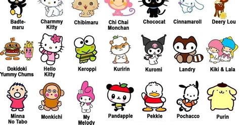 hello kitty and friends characters names list