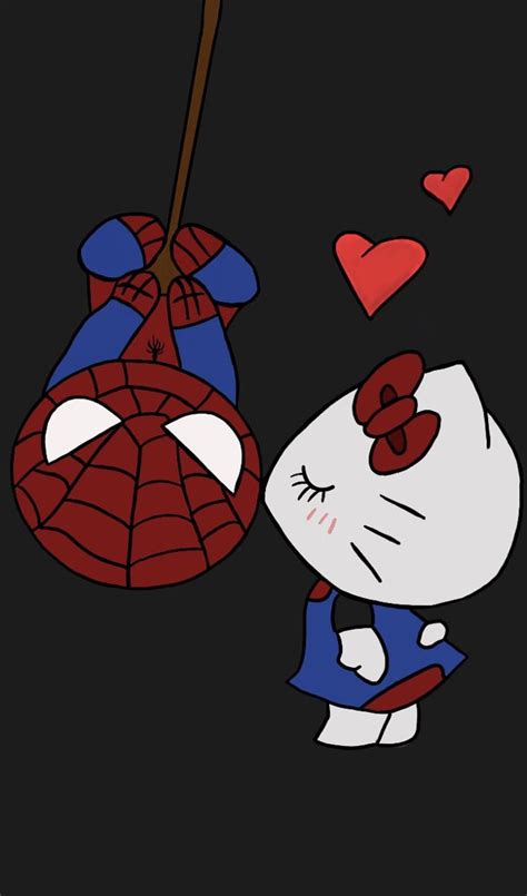 hello kitty and spiderman background