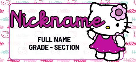 hello kitty background design for name tag