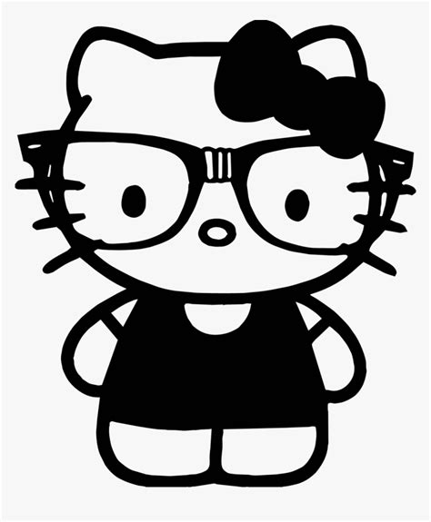 hello kitty clipart black and white