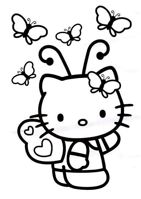 hello kitty coloring page easy