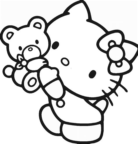 hello kitty drawing coloring page
