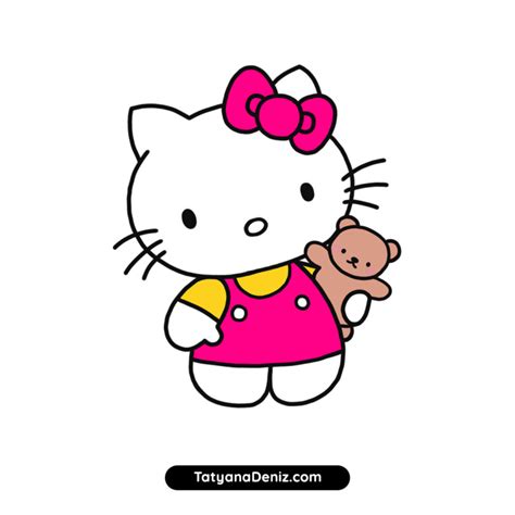 hello kitty drawing with color easy