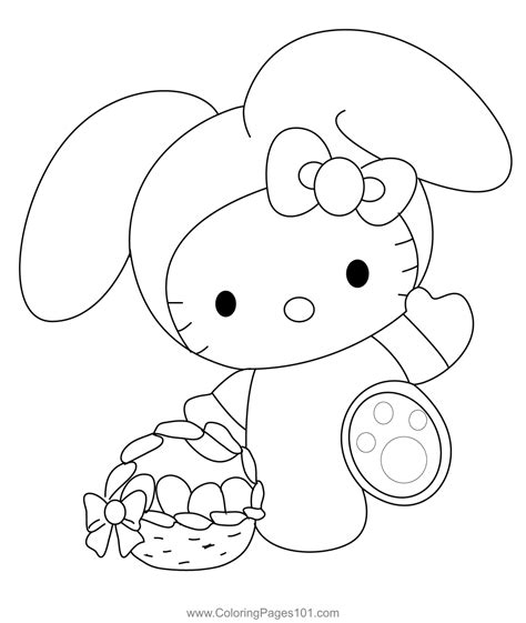 hello kitty easter coloring pages