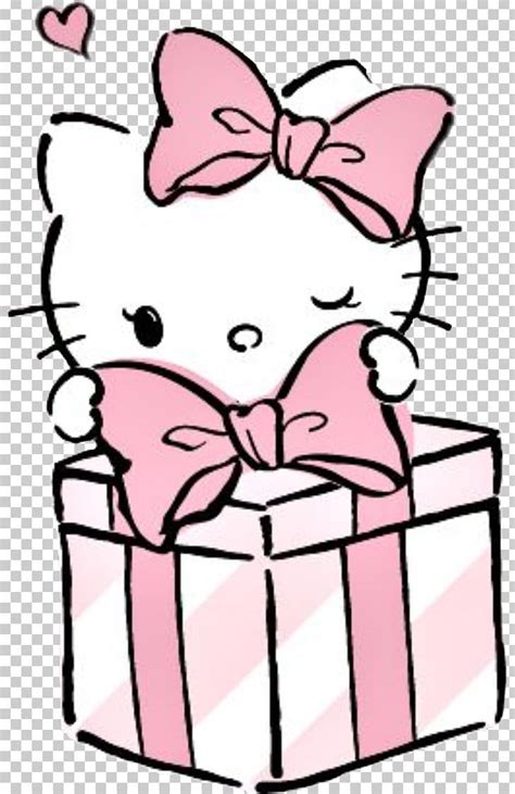 hello kitty holding a gift png