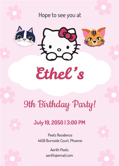 Hello Kitty Invite Template Free