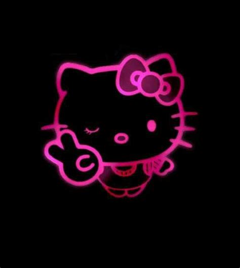 hello kitty pink neon outline coloring page