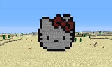 hello kitty pixel art minecraft