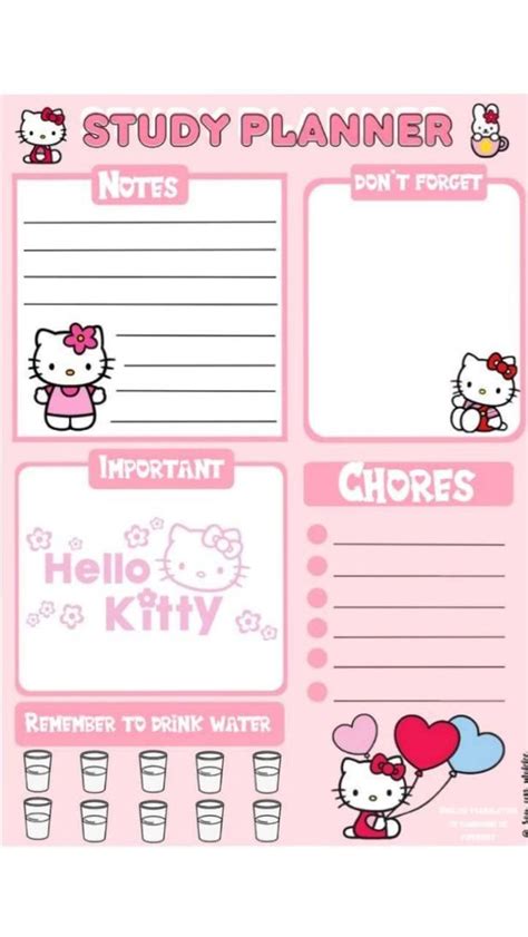 Hello Kitty Planner Refills