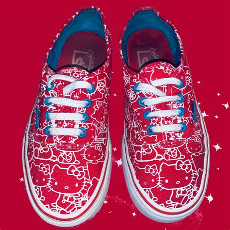 Hello Kitty Custom Hand Painted Vans Authentics Shoes chadcantcolor