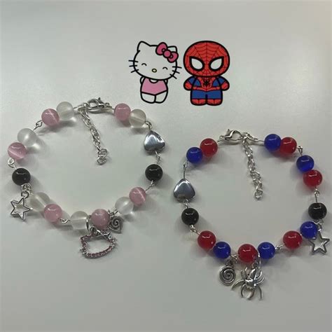 hello kitty spiderman heart bracelet