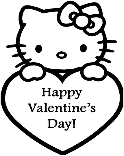 hello kitty valentines coloring