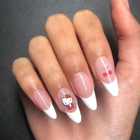 Hello Kitty White Nails