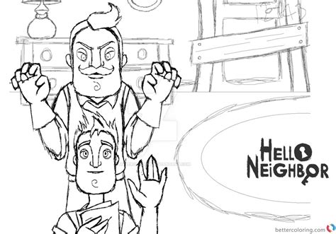 Hello Neighbor Coloring Sheets