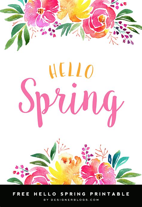 Hello Spring Sign Printable