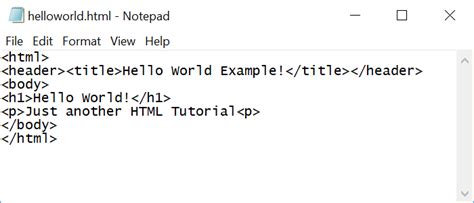 hello world in html