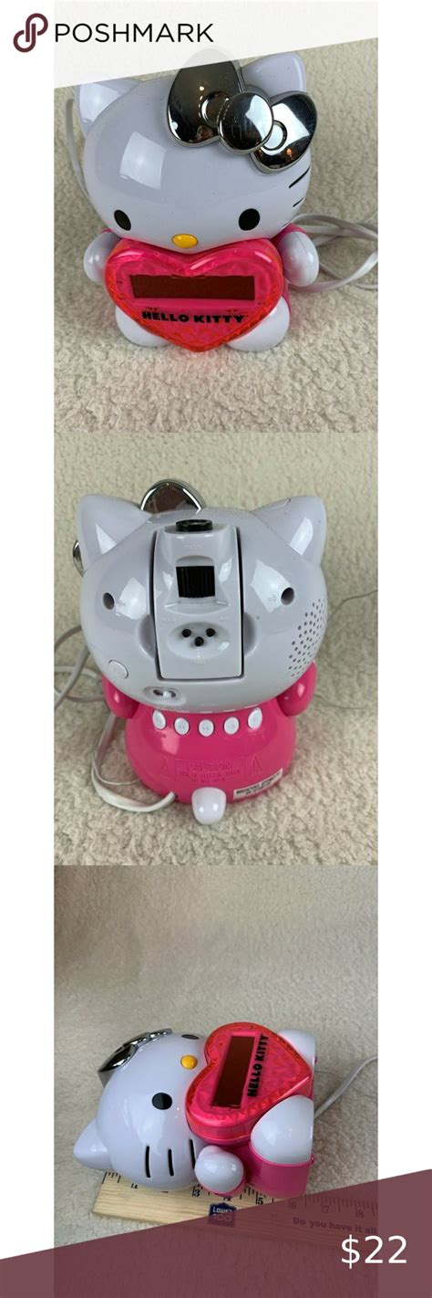 NEW LED Hello Kitty Projection Alarm Clock Radio Digital Tuning+Battery