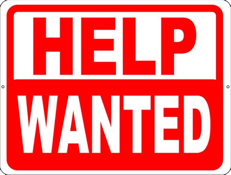 9" X 12" Help Wanted Sign Bazicstore