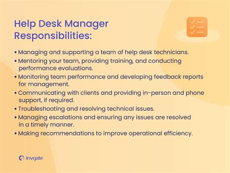 help desk support job responsibilities