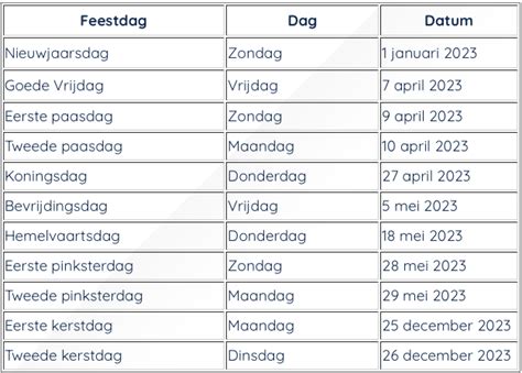 hemelvaart 2023 kalender nederland