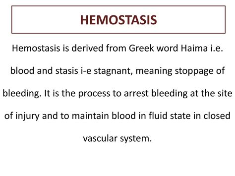 Hemostasis Lecture