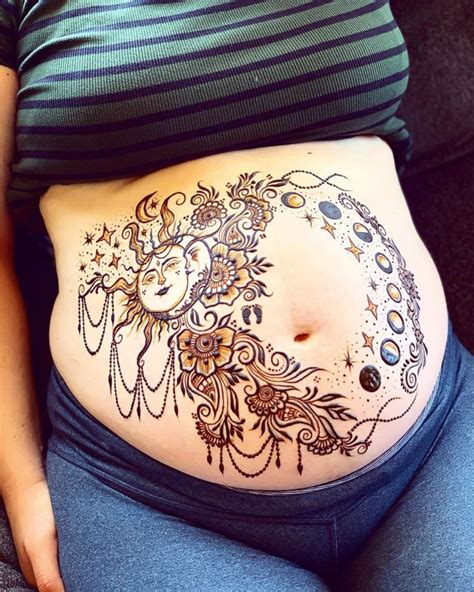 Pin on Pregnancy Henna Belly Art
