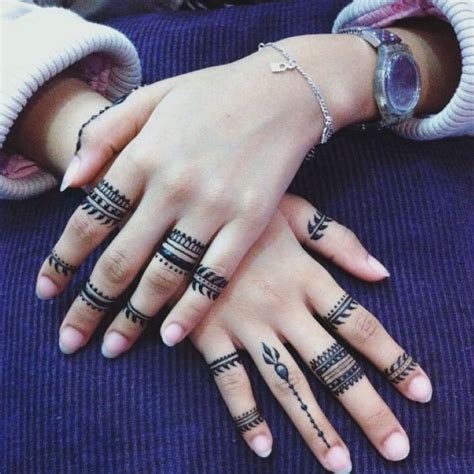 Henna Tattoo rings. Set of 9. Etsy