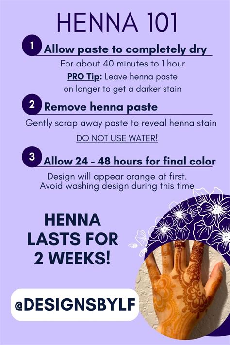 henna aftercare tips