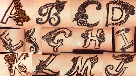 A, B and C alphabet henna design tattoo/tattoo mehndi