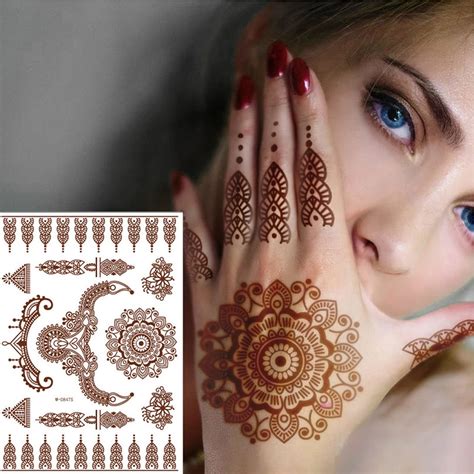 Black Henna Temporary Tattoo For Hands Inspired Body