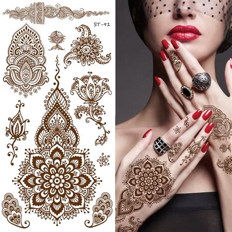 Ooopsi 40 Pieces Black Henna Temporary Tattoo