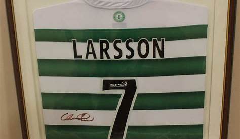 Henrik Larsson of Celtic Signed Picture with Shirt | Signed Memorabila