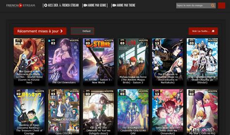 Hentai streaming website interface