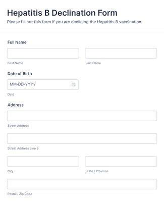 hepatitis b declination form template