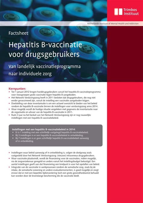 hepatitis b vaccinatie voor werk