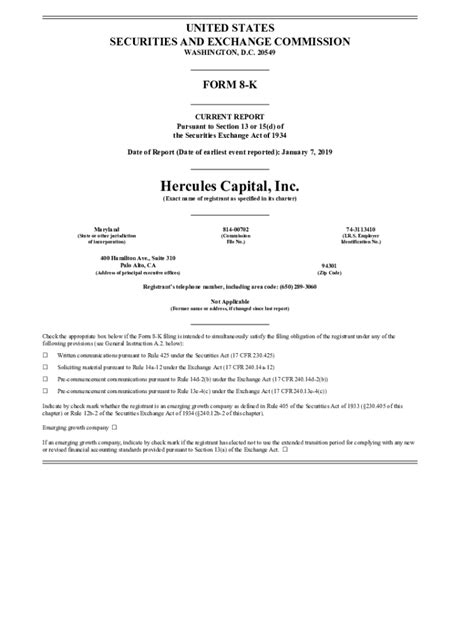 hercules capital inc investor relations