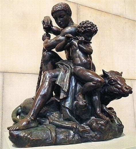hercules sitting on a bull sculpture