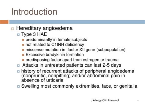 hereditary angioedema type 3