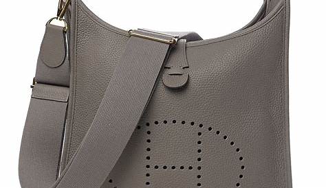 Hermes Evelyne Etain Hermès PM Bag Clemence Leather Palladium