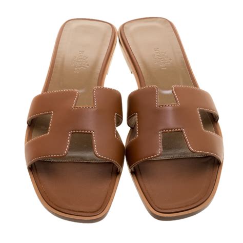 hermes brown oran sandals