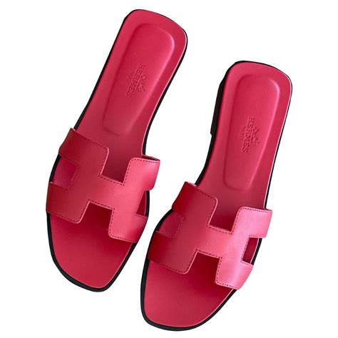 hermes oran sandals pink