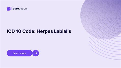 herpes labialis icd 10 code