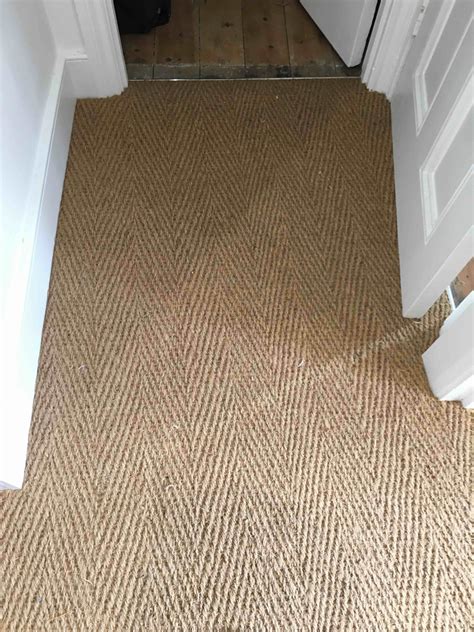 Tuftex Only Natural Herringbone patterned runner with wide binding