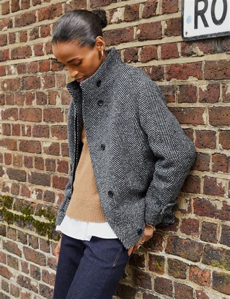 Herringbone Coat Short