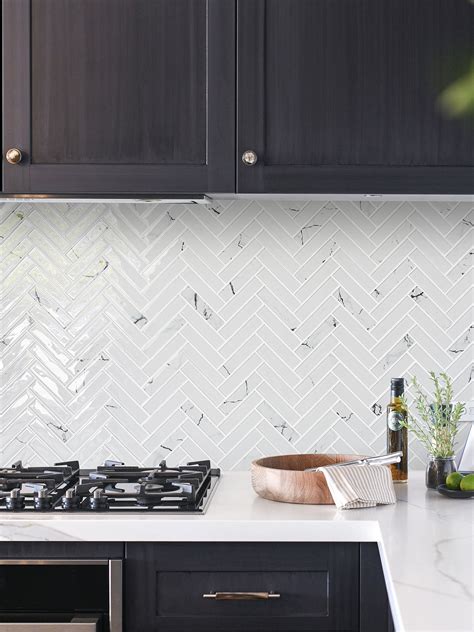 Herringbone Mosaic Backsplash