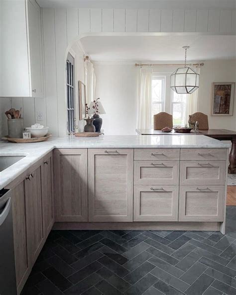 Herringbone Pattern Gray Floor